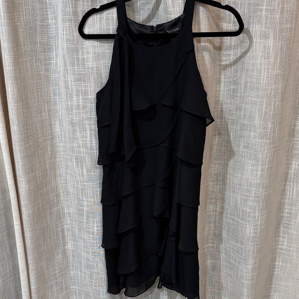 White House Black Market Black Ruffled Mini Dress